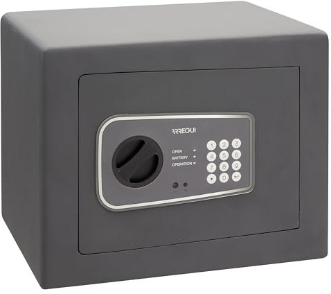 ARREGUI Logica 10 Möbeltresor mit 10 mm Starker Front + Aufbohrschutzplatte | Safe Tresor mit Zahlencode | Mittelgroßer Tresor für Zuhause mit Sägeschutz Doppelbolzen Verriegelung | 30x38x30 cm | 26L