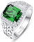 Yaresul Erstellt Grüner Smaragd Ring für Männer Weizen Ohr Relief Cubic Zirkonia Herren Ringe Edelstein Ring Männer Hochzeit Bands Mai Birthstone für Männer Geschenk Größe 60(19.1)