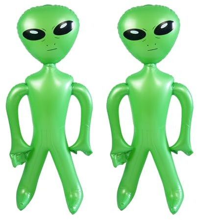 Nereds 2Pcs Halloween Inflatable Alien Toy Halloween Alien Theme Party Props Inflatable Party Decorations for Birthday Party Favors
