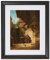 Carl Spitzweg - In Erwartung der Zeitung 1865 / Kunstdruck gerahmt/Bilder Wand Dekoration/Format: 37x47 cm