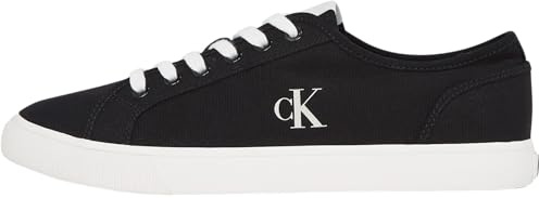Calvin Klein Herren Vulcanized Sneaker Canvas Low Top, Schwarz (Ck Black/Bright White), 46