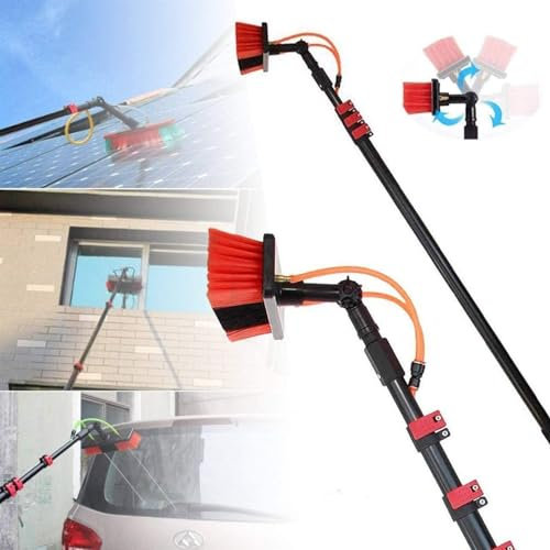 Brosse télescopique pour nettoyage des fenêtres et toit de jardin d'hiver - 7,2 m