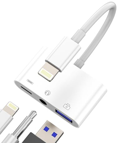 Adaptador Lightning a AUX Jack Auriculares USB OTG 3.0 Llave 3,5 mm Audio Cable Cable Carga Adaptador para iPhone para Apple Mouse Teclado Cámara Accesorios Móvil iPad Dongle IP