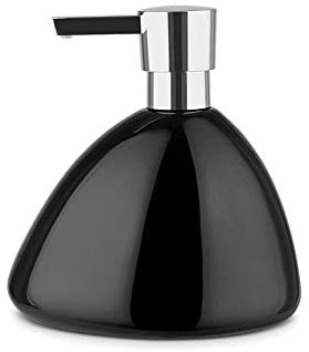 OXOAMP Seifenspender Seifenspender Badezimmerzubehör Hoteldekor, Desinfektionsmittel in Flaschen, glänzende Keramik, manuelles Shampoo, Dusche Badezimmer(Noir)