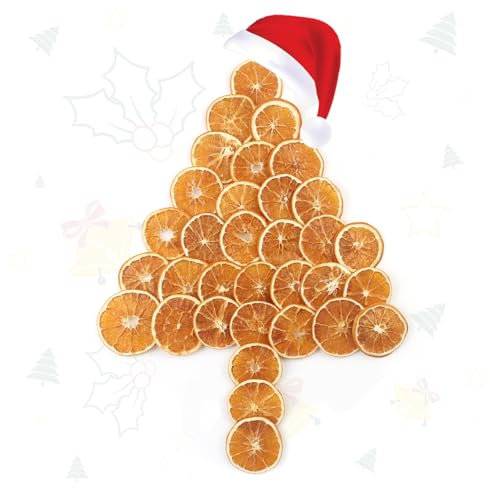 Xbessc 50 Stück Getrocknete Orangenscheiben Getrocknete Orangen Orangenscheiben Getrocknet für Adventskranz Deko weihnachtskranz Diybasteln Advent Tischdeko