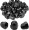 50pcs M8 Tuercas Sombrerete Acero Inoxidable Negro Tuerca Sombrerete Tuercas de sombrerete de acero DIN 1587 Tuercas de sombrerete A2 V2A Hexagonales para Tornillos Pernos Roscados Varillas Roscadas