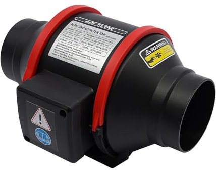 Treeisland 100 mm Rauchabzug Rohrventilator Inline-Kanalventilator, 310 m³/h Abluftventilator Rohrlüfter mit Fernbedienung für Badezimmer, Büro, Garage