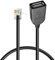 SYGGDERS RJ9 4p4c Stecker auf USB-Buchse, Adapter mit 30 cm rundem, schwarzem Kabel, geeignet für mehrere Voip-Telefonleitungen (RJ9, 30 cm)