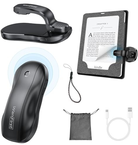 WanFirst Kindle Page Turner Fernbedienung für Paperwhite Scribe Oasis, [hüllenfreundlich] Kindle Zubehör Clicker für E-Book Lesen mit Handschlaufe/Aufbewahrungstasche