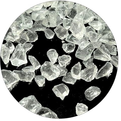 100g Clear 4-15mm Crushed Glass with Green Undertones when Stacked Broken Granules Gravel Chunks Stones Vase Filler Garden Plants Resin Decorative Chippings Arts & Crafts Floristry Jewellery Making