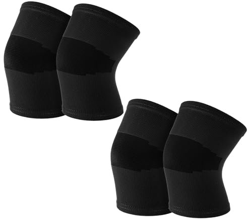 YUXIANLB 2 Paar Knieschoner für Kinder Atmungsaktive Elastische Kniebandage Rutschfeste Weiche Knieschützer Kniebandage für Volleyball Tanzen Laufen Skaten Basketball Fußball Sport Fitness (Mittel)