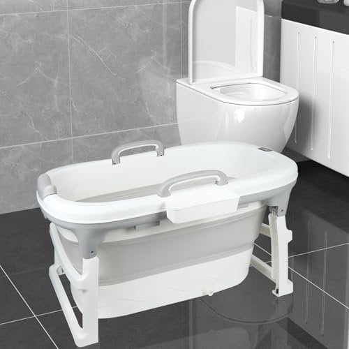 Baignoire Bebe Pliable Coussin Baignoire pliable pour enfant de 0 à 9 ans, pour la douche, pour nouveau-né, pour toute la famille, 99 * 62 * 52,9 cm (gris)