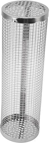 ZASCHMOY Edelstahl BBQ NET Tube Rolling Grillkorb mit Gabelhaken - Tragbarer Zylindergrill für Grill Im Freien und Camping (L)