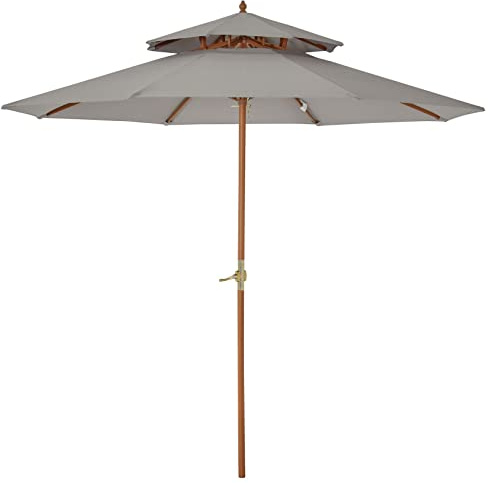 KANBUN Patio gris de madera para al aire libre ideal para parque, lado de la playa, jardín de piscinas para paraguas de sol de jardín de sol