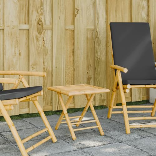 HaoChrymec Gartentisch Klappbar aus Bambus, Faltbar, Wetterfest, Balkon Tisch, Lounge Tisch Outdoor, Camping Tischs, 45 x 45 x 45 cm