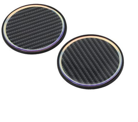 Holder Pads Night Light Cup Holder Inserts Pvc Carbon Glowing Glow Cup Coasters Set of 2 Mats Drink Fibre Cup Interior Car in That Dark Auto Luminous