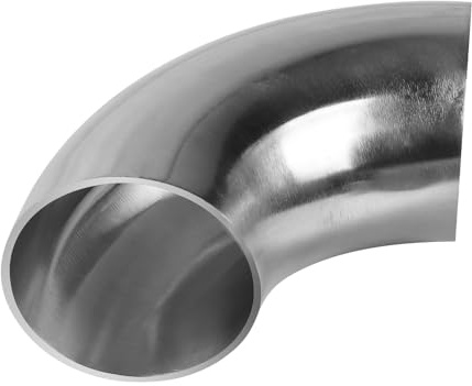 LALAGO Edelstahlrohr 90 Grad 63mm, Edelstahl Bogen, Rohr Auspuff Bogen | Edelstahl Rohrbogen, Stahl SS304 Auspuff Dornbiege Elbow, Bending Pipe, 90° Winkelbiegerohrs (90°, 2,5 inch)