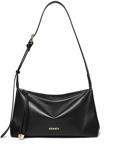Shrrie Kleine Schultertasche für Frauen weiche PU vegane Leder Schultertaschen Crossbody Tasche mit verstellbarem breiten Gurt