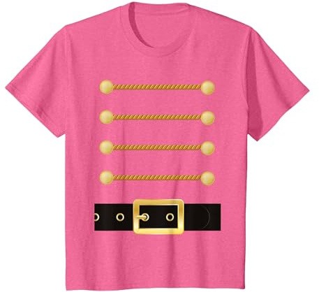 Casse-Noisette Caractère Soldat Costume Uniforme Drôle Noël T-Shirt, Enfant, Rose Chiné, 10 Ans