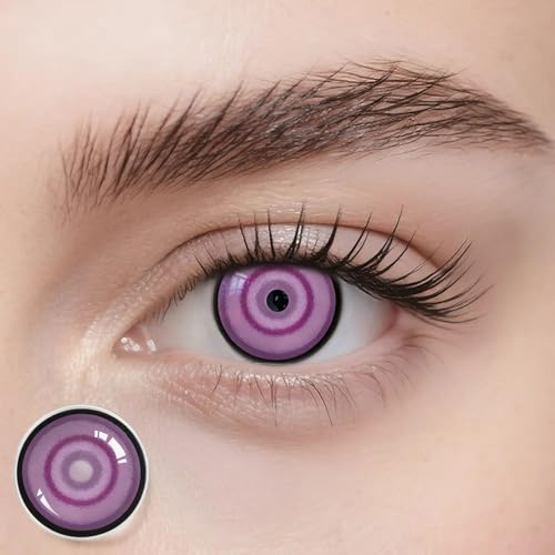 Freshlens Sakuya Violet Motivlinsen ohne Stärke – Violette Anime Kontaktlinsen für Cosplay, Manga & Fantasy Looks – Jahreslinsen 14.5 mm