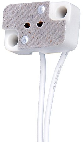 G4 GX5.3 - Juego de 6 portalámparas rectangulares de porcelana para bombillas halógenas MR16 MR11 LED CFL con minas de 6 pulgadas