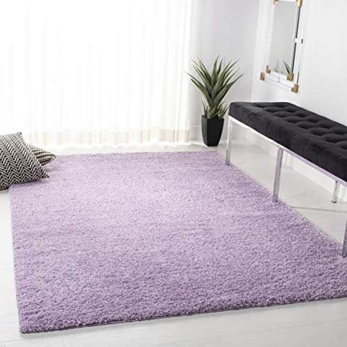 SAFAVIEH Zottelig Teppich für Wohnzimmer, Esszimmer, Schlafzimmer - August Shag Collection, Kurzer Flor, Lila, 160 X 229 cm