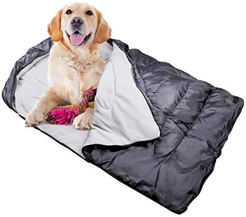 Zwini Hundeschlafsack Outdoor Haustier Bett Matte Kissen Polar Fleece weich schwimmbar Wasserdicht verschleißfest Warm Keeping Kordelzug Reißverschluss Klettverschluss