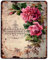 Blechschild Rose Jardin Botanique 20 x 25 cm Deko Schild mit Aufdruck Aufschrift