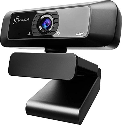 j5create USB Streaming Webcam - 1080P HD mit 360° Rotation, High Fidelity Mikrofon, ideal für Skype, YouTube, Zoom, Facetime, Online Konferenzen (JVCU100)