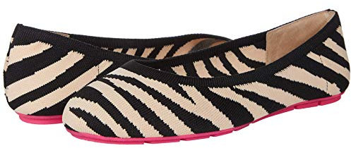 Jessica Simpson Women's Brinley Ballet Flat, Natural Zebra, 3 UK