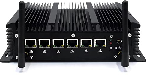 WEIDIAN Firewall PC, Firewall Micro Appliance 2.5G, Lüfterloser PC 6 RJ45 2.5GbE Port, Industrie Appliance Core i3-8140U, HD, USB3.0, WiFi, SIM Slot, Compatible with OPNsense etc(4GB RAM 128GB SSD)