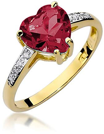 Damen Ring 585 14k Gold echt Edelstein Diamanten Brillanten