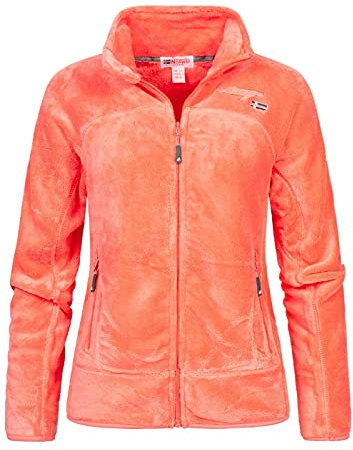 Geographical Norway Upaline Lady - Fleece Fine Frauen Warm Fermetur Zip - Jacke Herbst Winter Frühling Warm Frauen - Long Sleeve Pullover Pelz Weich Komfort Outdoor (Lachs M-Größe 2)