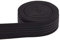 BENECREAT 6 Yards 37mm breites rutschfestes Gummiband Gerades Silikon Gummiband mit flachem Bund für das Nähen von Kleidungsstücken, schwarz