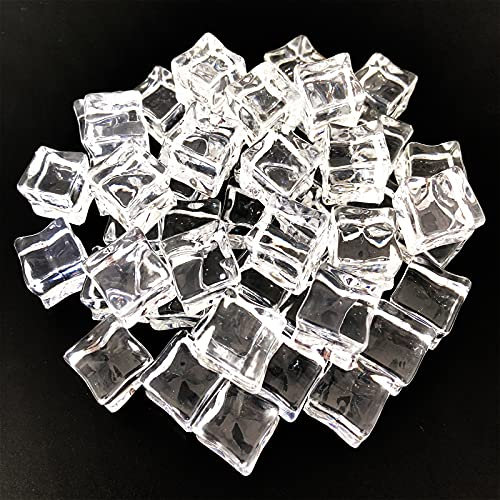 50 Stück Acryl Eiswürfel, Acryl Eiswürfel Deko, Plastikeiswürfel Wiederverwendbar, für Bar, Whisky, Weinglasdekoration