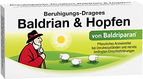 Baldriparan Beruhigungs-Dragees Baldrian & Hopfen – Pflanzliches Arzneimittel zur Beruhigung – mit Baldrianwurzel- und Hopfenzapfenextrakt – 30 Dragees
