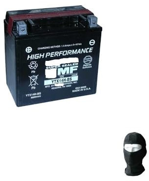 Compatible avec BMW R Nine T (K21) 1200 2014-2020 Batterie YUASA YTX14H-BS (FOURNIE SCELLÉE) Batteries 12V / 12AH pour Moto Scooter SPÉCIFICATION 150X87X145MM