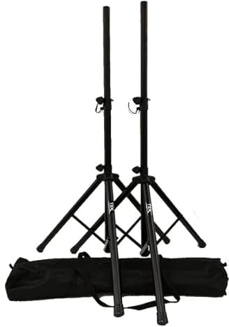 TEK audio SS260 - Speaker Stands Kit including 2 Stands and carry bag PA Stand Mobile DJ medium legs