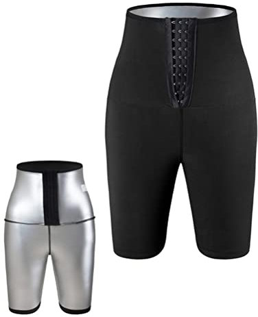 Tomwell Gewichtsverlust Hosen Sauna Hosen,Schwitzhose für Frauen Fettverbrennung, Lange Blickdicht Yoga Hose Sporthose Fitnesshose mit Taschen E Weiß S