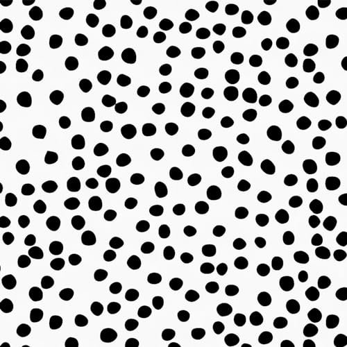 Jeweluck Peel and Stick Wallpaper Polka Dot Wallpaper Stick and Peel 17.7” x 78.7” Black Dot Contact Paper Decorative Black and White Wall Paper Removable Self Adhesive Vinyl Walls for Bathroom