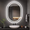 Dripex Miroir Salle de Bain avec Éclairage 50x70cm, Miroir Mural Ovale LED d'Anti-Buée, Dimmable à 3 Couleurs de Lumière, Miroir de Maquillage Réglable avec Éclairage (Dimmable + 3 Couleurs)