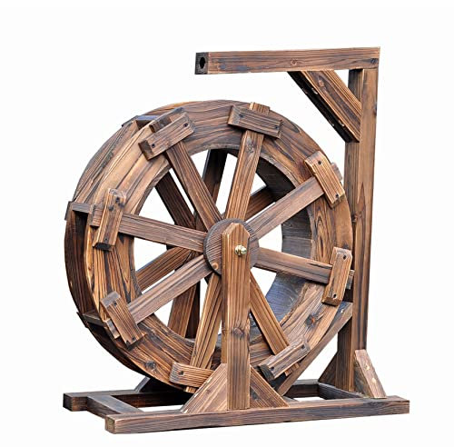 Holz Wasserrad Wasserspiel Wassermühle Garten Brunnen Gartendekoration Water Fountain Wasserfall gartenteich Wheels Wasserlandschaft Handgemacht teich deko für Hof,Wohnzimmer,Aquarium,Externe Szene