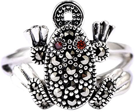 Ethno-Stil Weiblicher Offener Krötenring Glückliche Aktivität Offener Ring Geschenke für Liebhaber Der Kröte, Verstellbare Öffnung, OZZKI, Kröte,