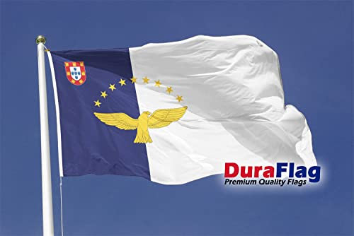 DuraFlag Kleine Flagge von Azoren, 50,8 x 30,5 cm, Seil und Knebelverschluss, Premium-Qualität, 50 x 30 cm