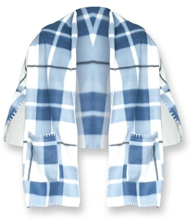 Shawl Wrap Set Of 2 | Blue/Red Check Or Cream/Burgundy