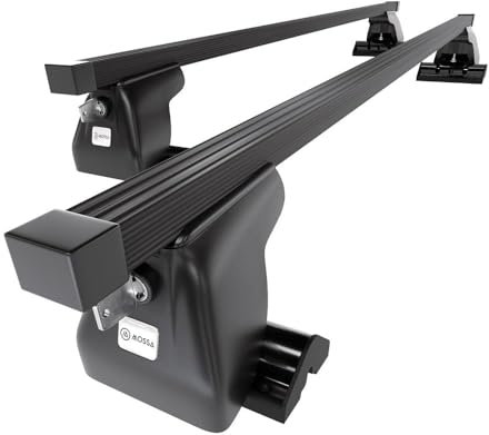 Mossa Barres de Toit en Acier adapté pour Renault Trafic Van (2007-2014) - Porte-Bagages de Voiture Noir - Points de Montage