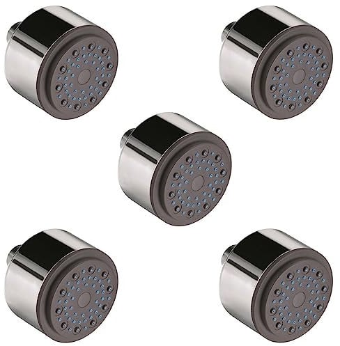 Daloual - 5 x Design Duschkopf/Brause mit Antikalk-Düsen hochwertig verchromt, 1/2 Zoll