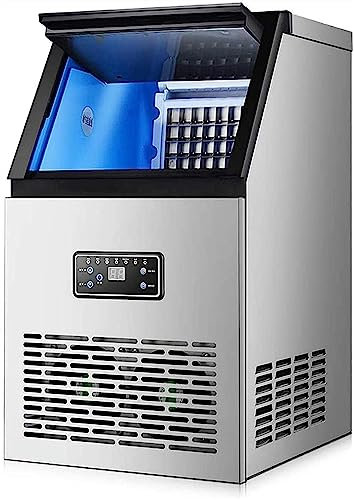 Macchina per la produzione di ghiaccio professionale, macchina per il ghiaccio costruita in acciaio inossidabile, 55 kg/24h, capacità di stoccaggio 15 kg