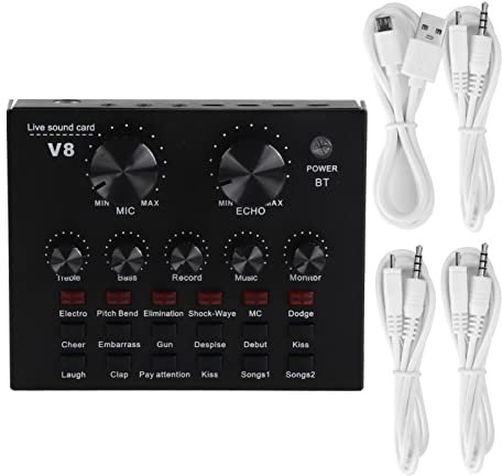 V8 Live Sound Card, V8S Live Broadcast Sound Card Mobile Phone USB Host Multifunction Computer Karaoké