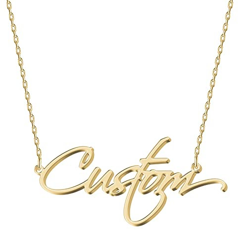 Personalisierte Namenskette - Einzigartiger Gravur-Anhänger aus Sterling Silber für Damen, Geschenk für Geburtstage, Jubiläen, Abschlüsse und den Valentinstag, Individuell gestaltbar und handgefertigt